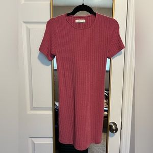 Abercrombie & Fitch Ribbed T-shirt Dress (pink) - XS